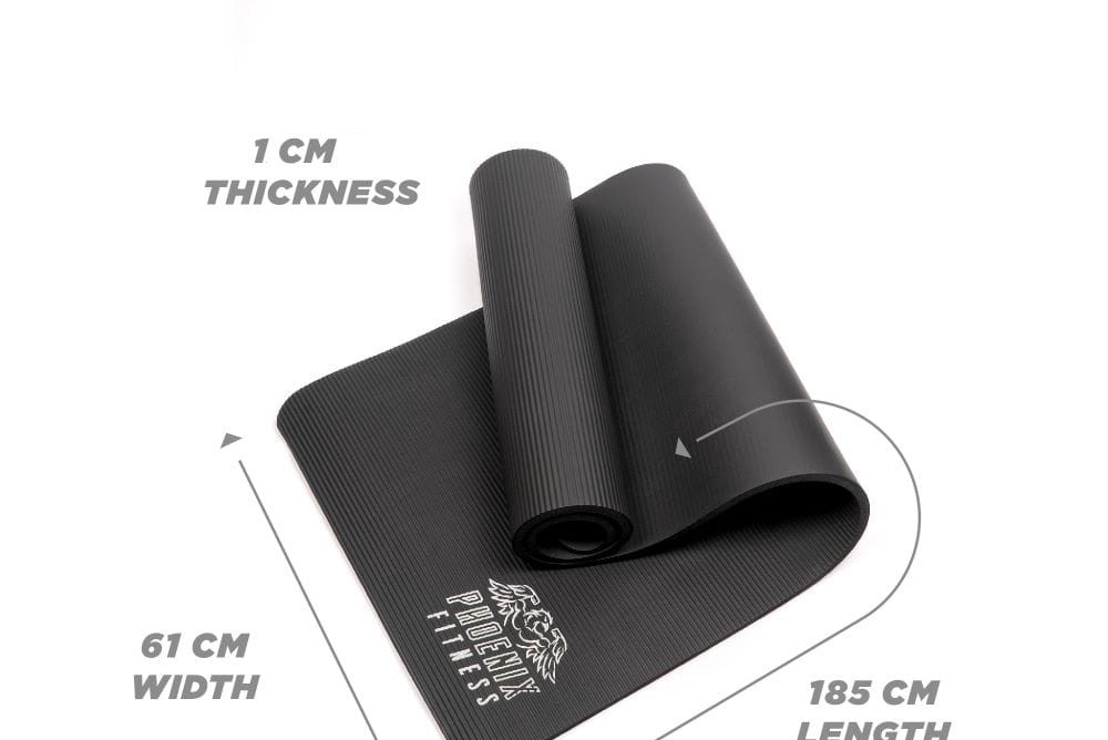 Pilates podložka Phoenix Fitness 1 cm – černá