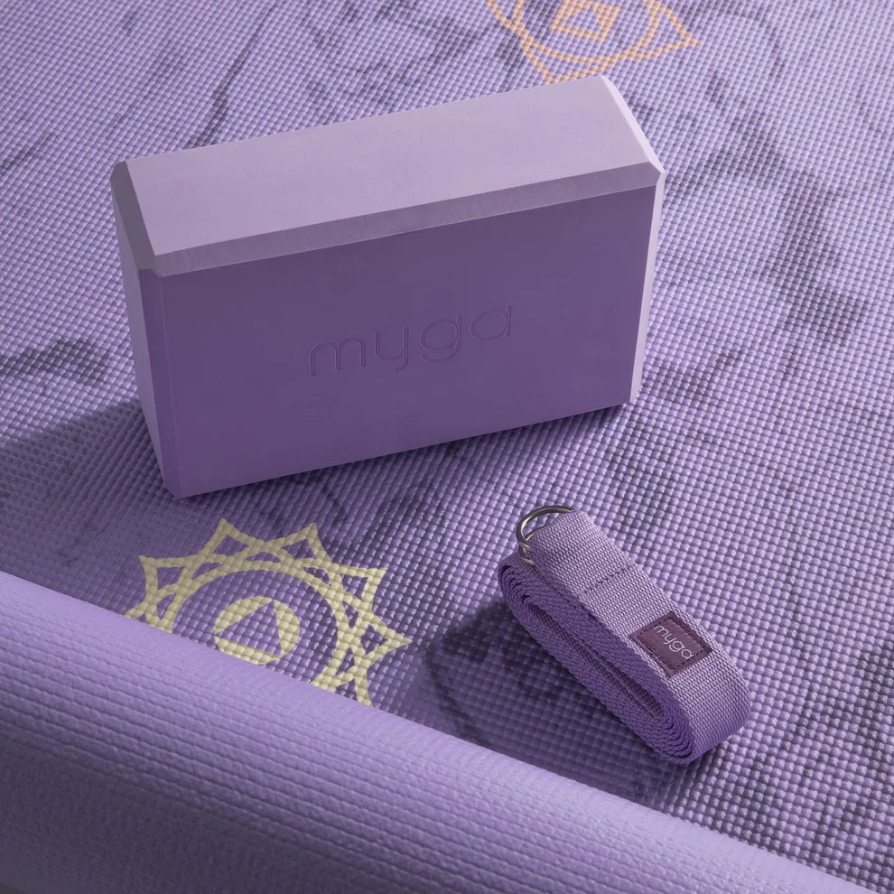 Sada na jógu Chakra Yoga Set: podložka, blok, popruh