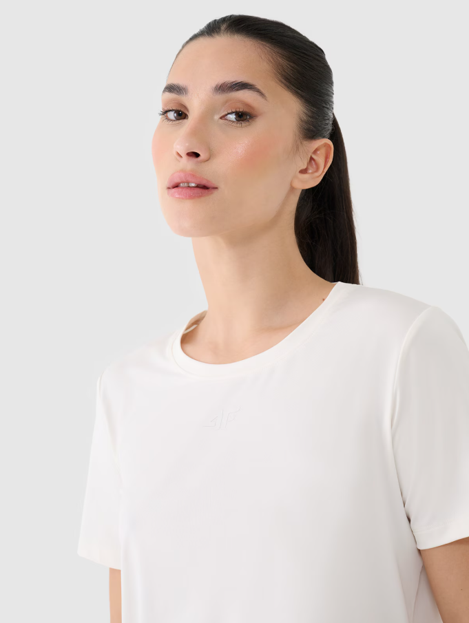 Dámské tréninkové tričko oversize, rychleschnoucí – bílé, velikost L