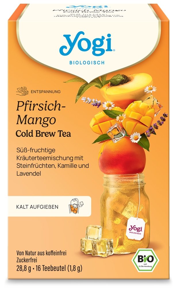 Ledový čaj Cold Brew s příchutí broskve a manga