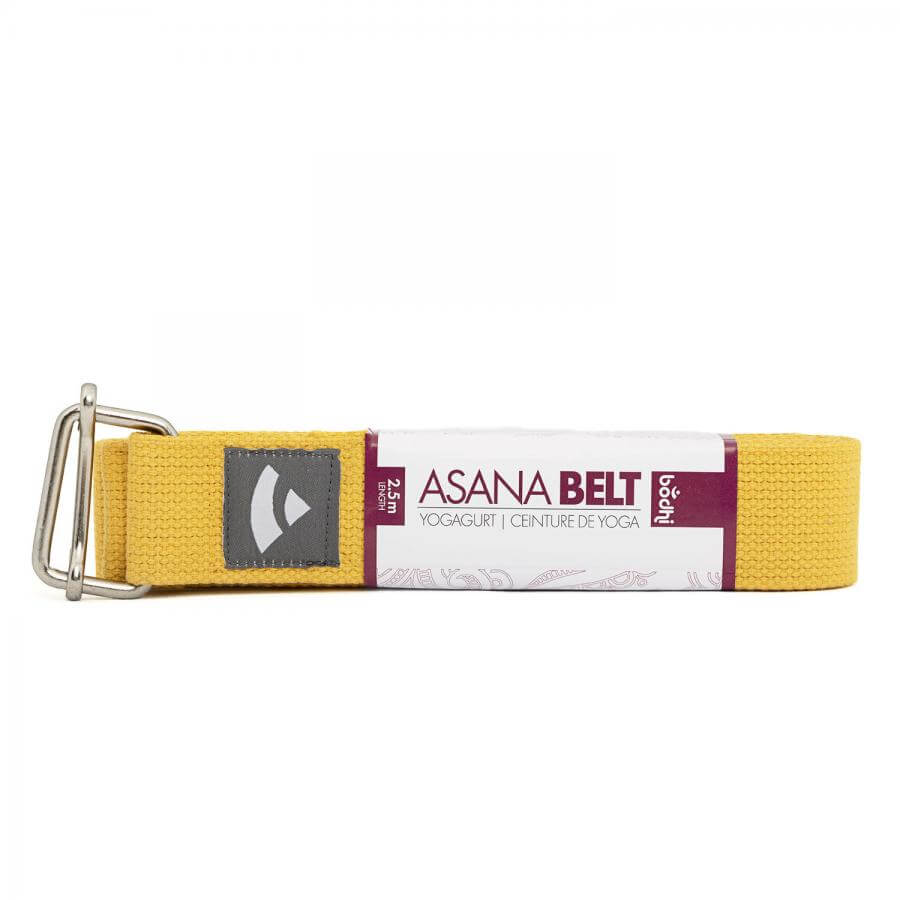 Jógový pás Bodhi Asana belt 2,5 m – žlutý