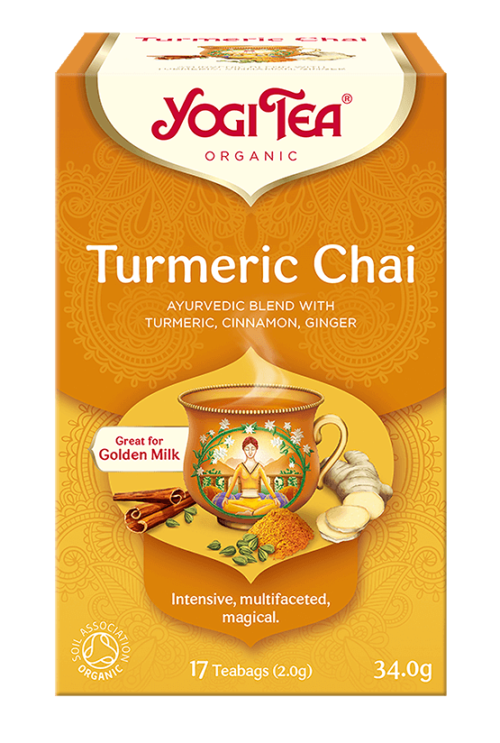 Čaj Yogi Tea Turmeric Chai – Zlatý čaj s kurkumou (17x2,0 g)