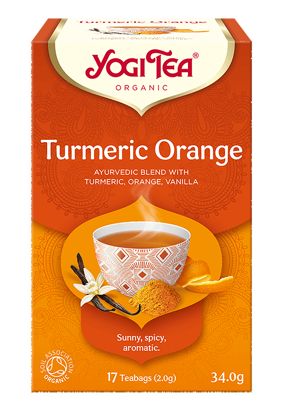 Čaj Yogi Tea Turmeric Orange – kurkuma a pomeranč (17x2,0 g)
