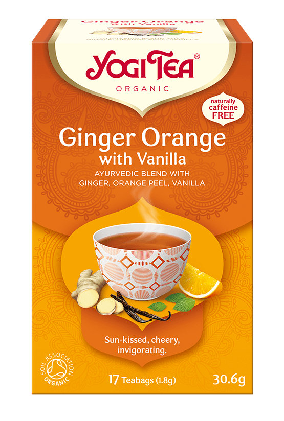 Čaj Yogi Tea Ginger Orange and Vanilla – zázvorovo-pomerančový s vanilkou (17 × 1,8 g)