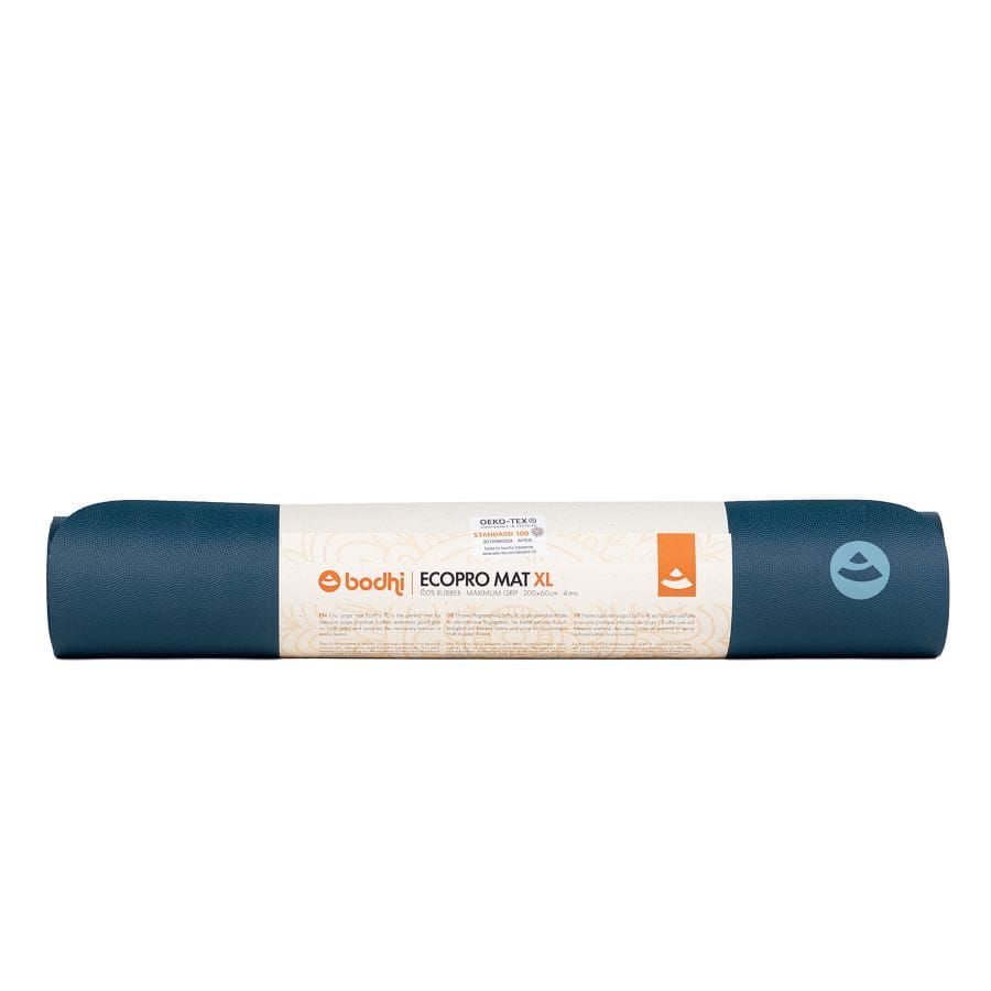 Gumová podložka na jógu Bodhi EcoPro XL 4 mm – délka 200 cm – tmavě modrá