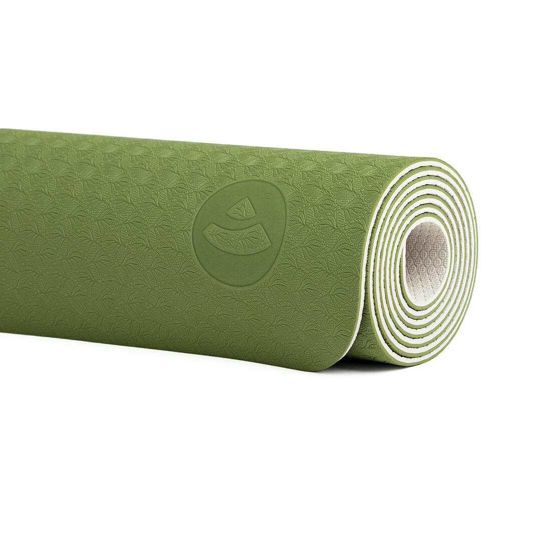 Jógová sada Bodhi Yoga Set Flow: podložka, bloky, popruh – olivová