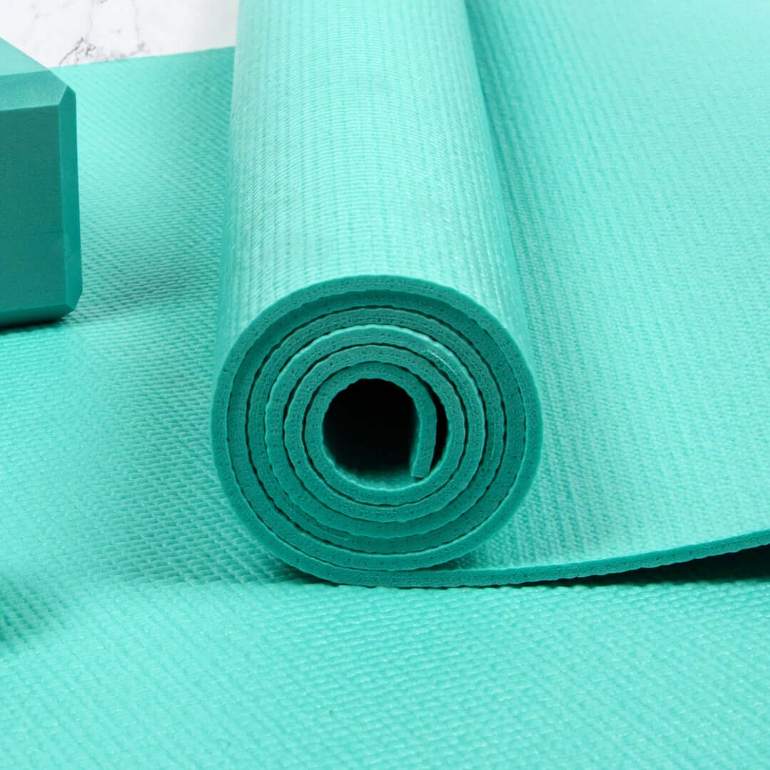 Sada na jógu myga Yoga Starter Kit: podložka, blok, popruh – tyrkysová