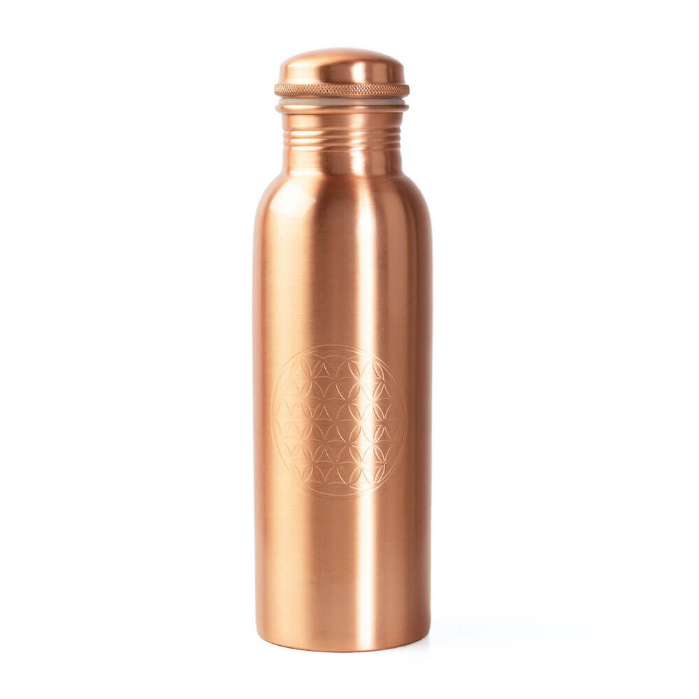 Miedziana butelka na wodę Bodhi 800ml - Kwiat życia