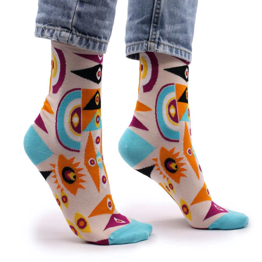 Bambusové ponožky Hop Hare – Psychedelické zlé oko 36–40