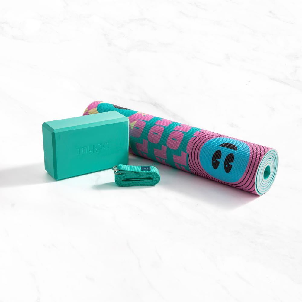 Sada na jógu Spirit Yoga Set: podložka, blok, popruh