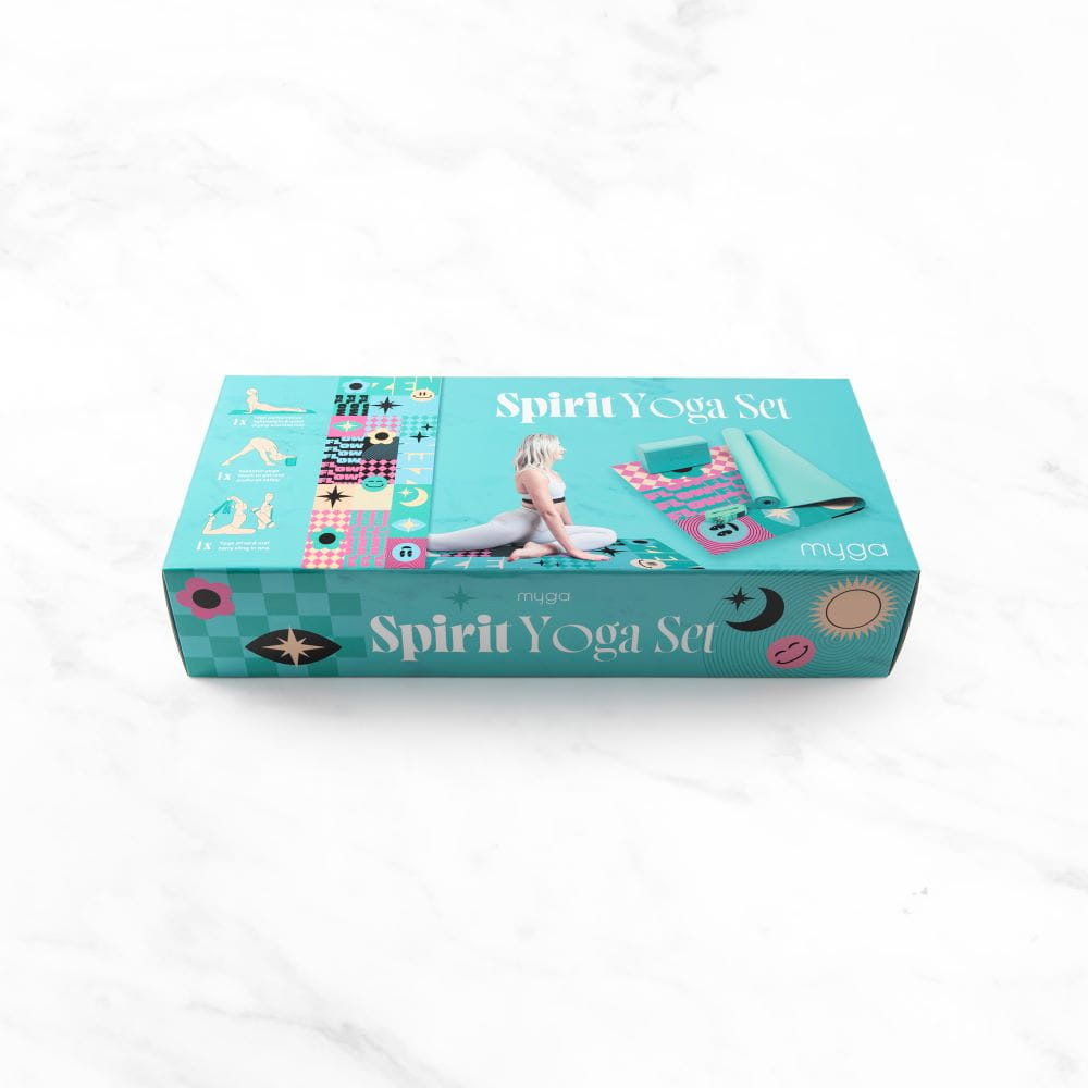 Sada na jógu Spirit Yoga Set: podložka, blok, popruh
