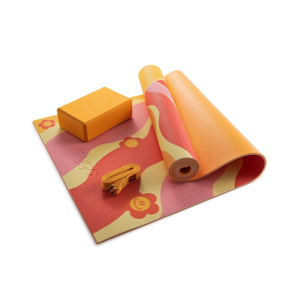 Sada na jógu Groovy Yoga Set: podložka, blok, popruh