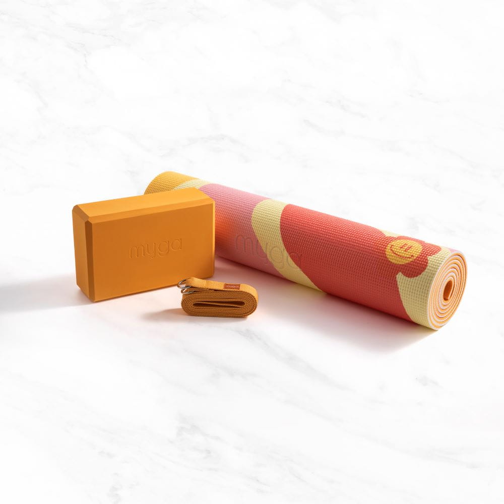 Sada na jógu Groovy Yoga Set: podložka, blok, popruh