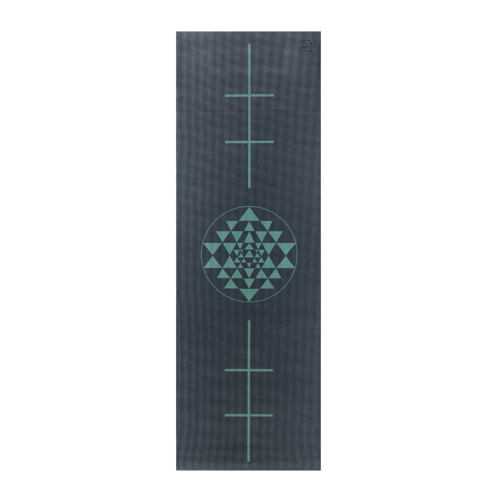 Jógová podložka Bodhi Leela 4,5 mm – yantra, tmavě modrá