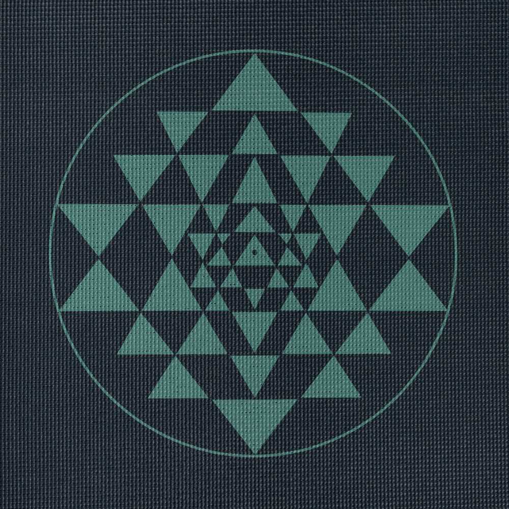 Jógová podložka Bodhi Leela 4,5 mm – yantra, tmavě modrá