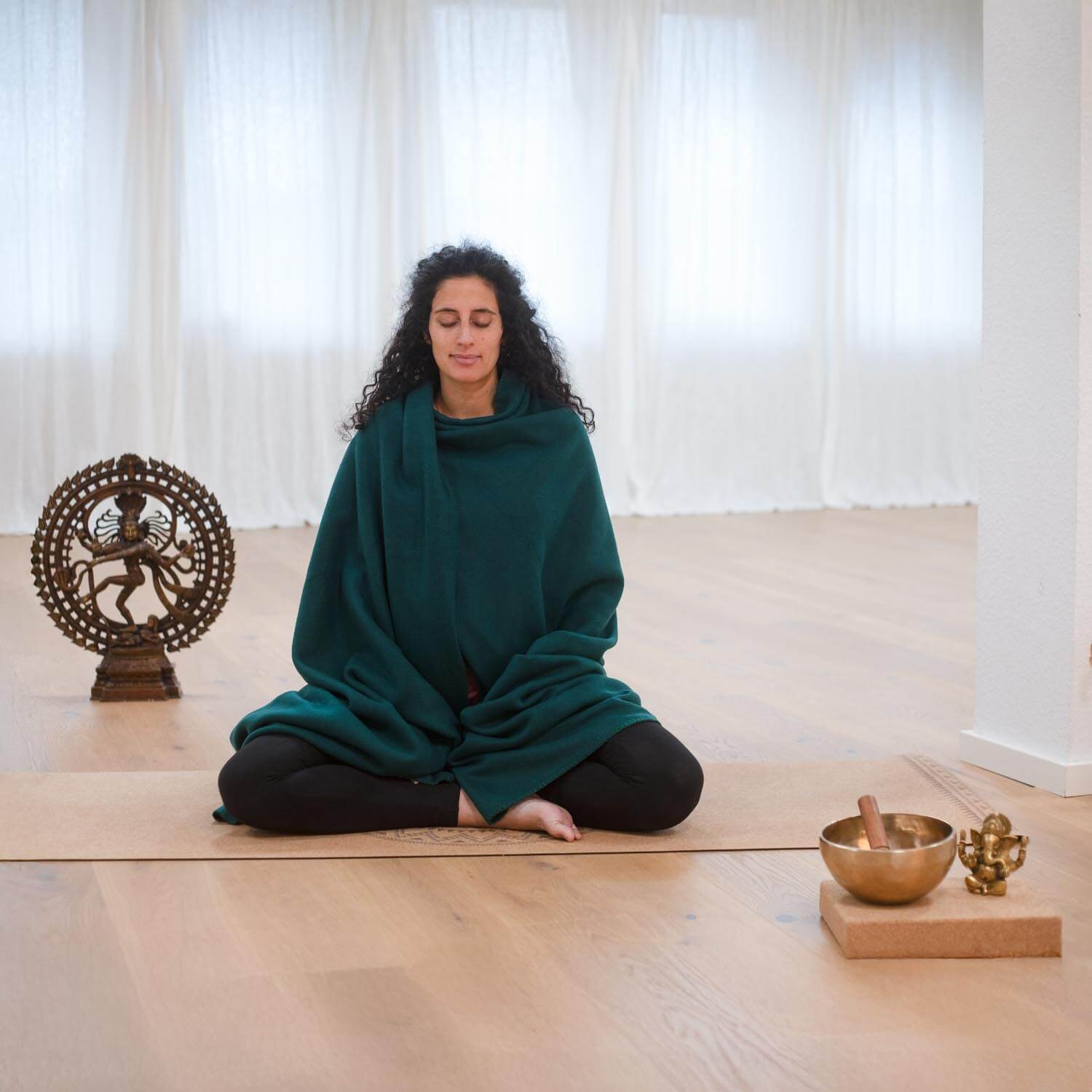 Jógová deka Bodhi Asana – láhevově zelená