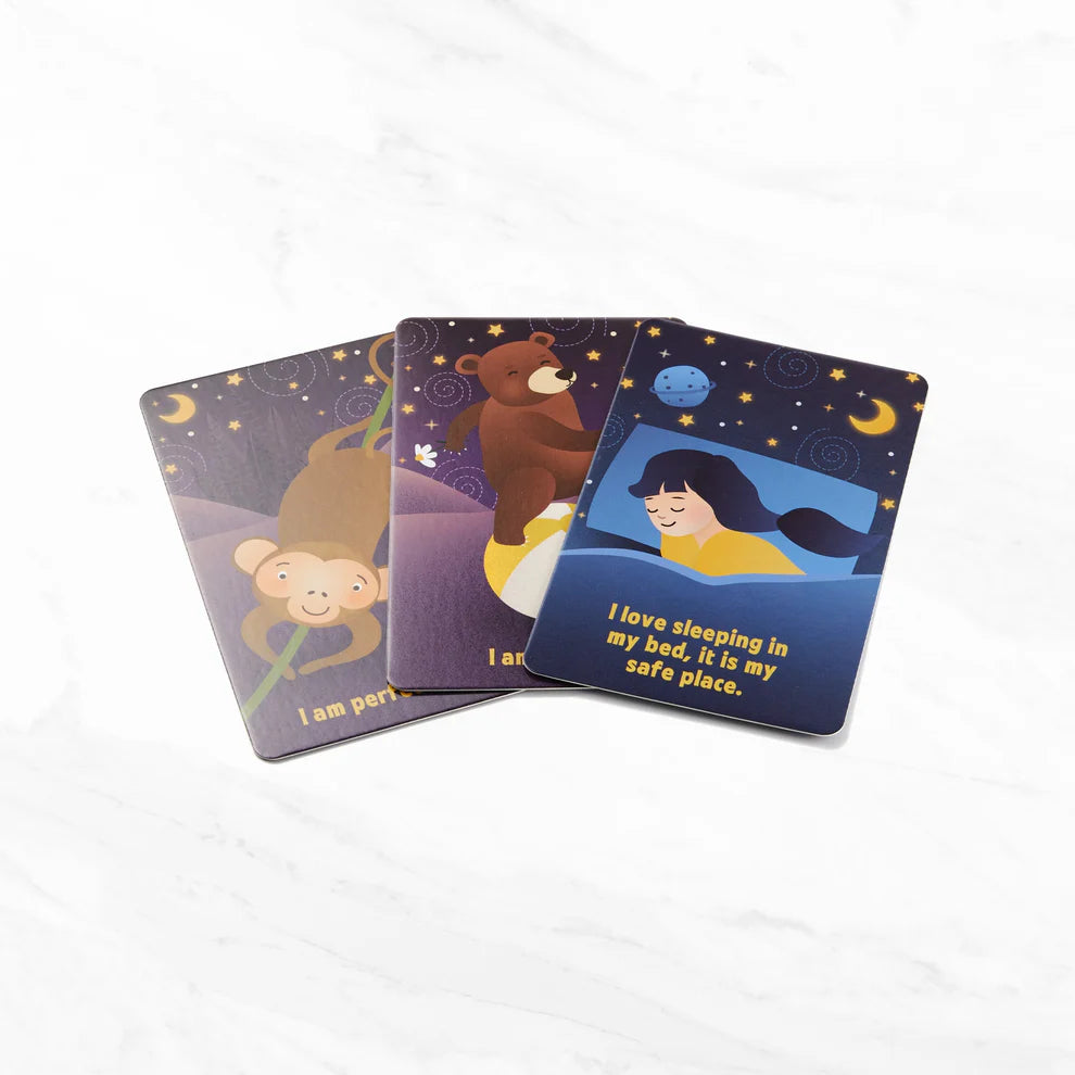 Afirmační kartičky na dobrou noc s blikajícím nápisem „Sweet Dreams“