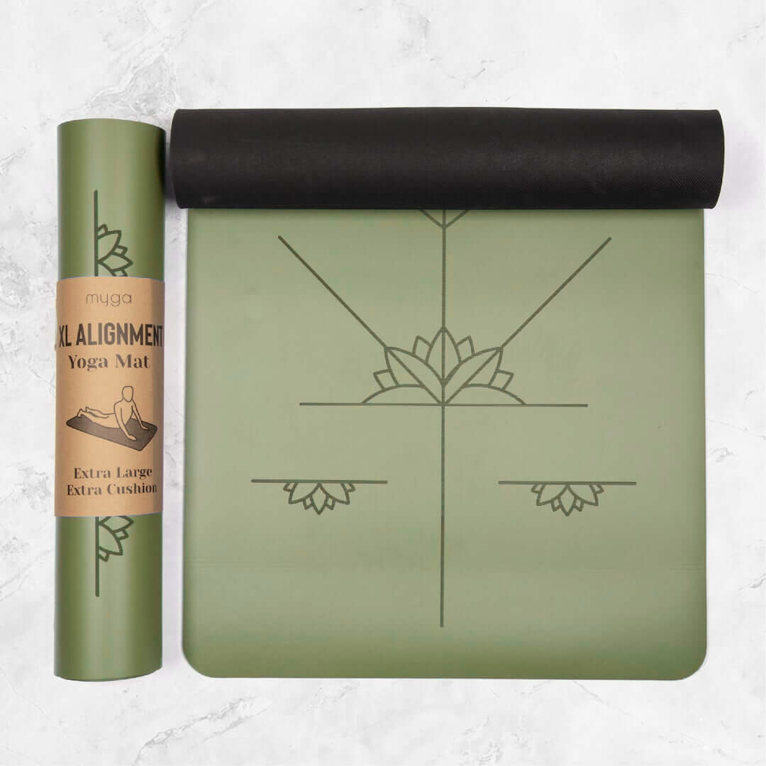 Jógová podložka Myga – Alignment 6 mm XL – zelená