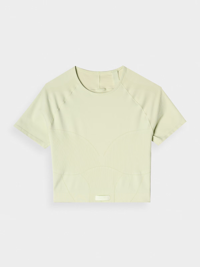 Dámský rychleschnoucí tréninkový crop top 4F slim – tyrkysový