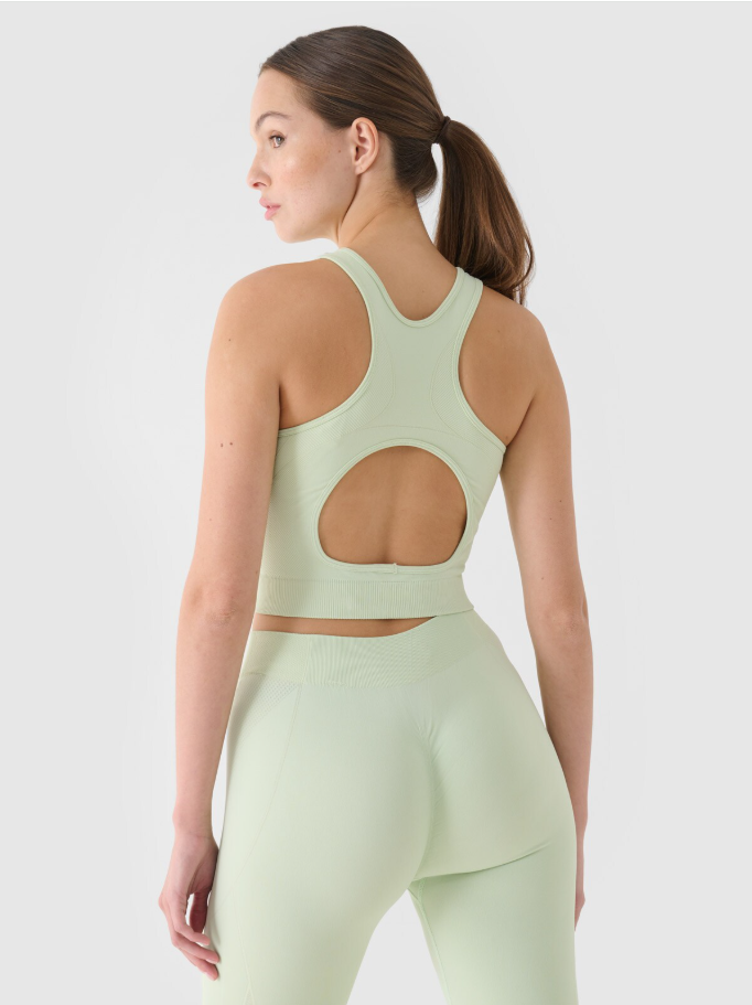 Dámský rychleschnoucí tréninkový crop top 4F slim – tyrkysový