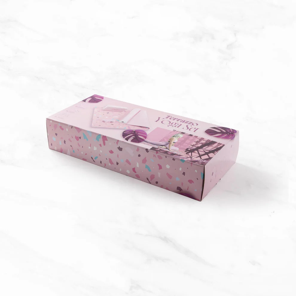 Sada na jógu Myga Terrazzo Yoga Set: podložka, blok, popruh