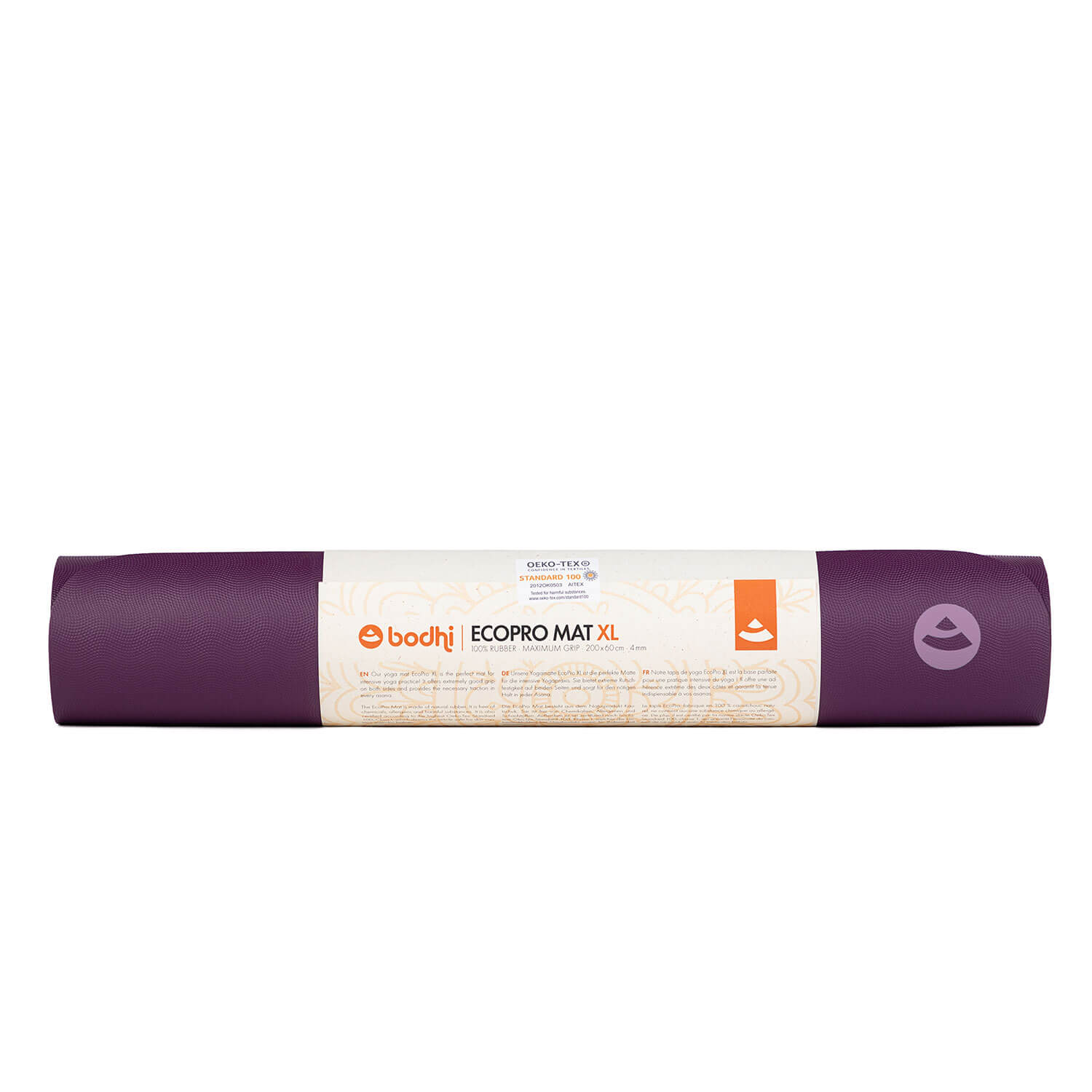 Gumová podložka na jógu Bodhi EcoPro XL 4 mm – 200 cm – fialová