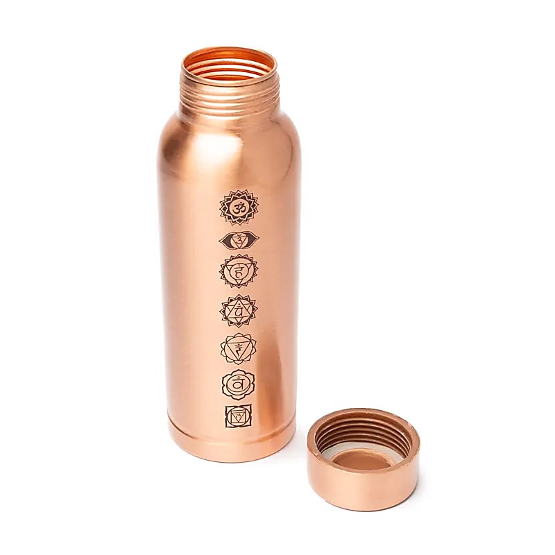 Měděná láhev na vodu Yogi &amp; Yogini 7 čaker, 500 ml