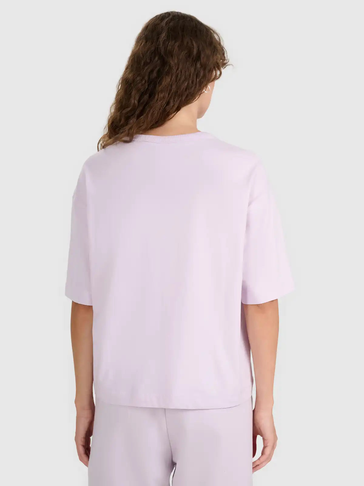 Dámské tričko oversize s krátkým rukávem – fialové