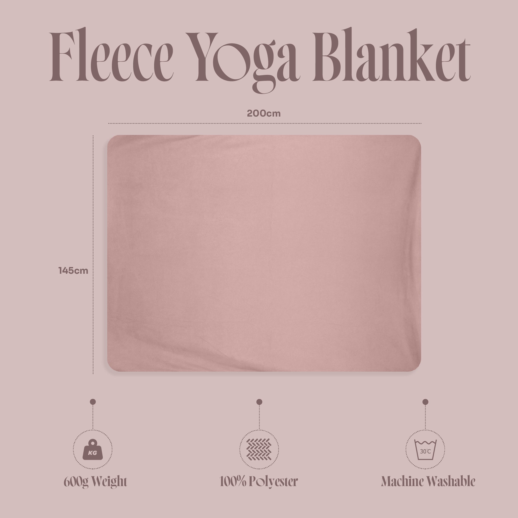 Jógová deka Myga Fleece – Blush