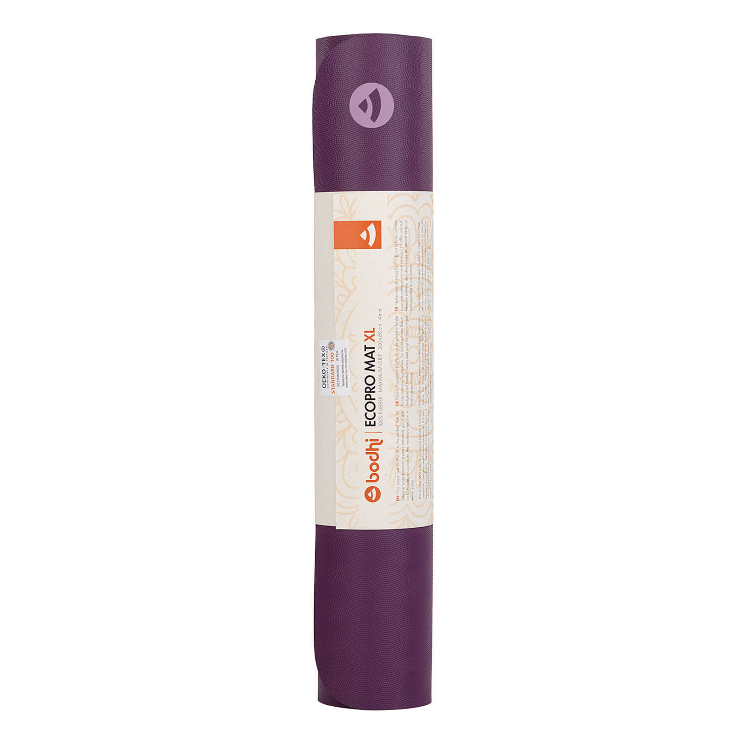 Gumová podložka na jógu Bodhi EcoPro XL 4 mm – 200 cm – fialová