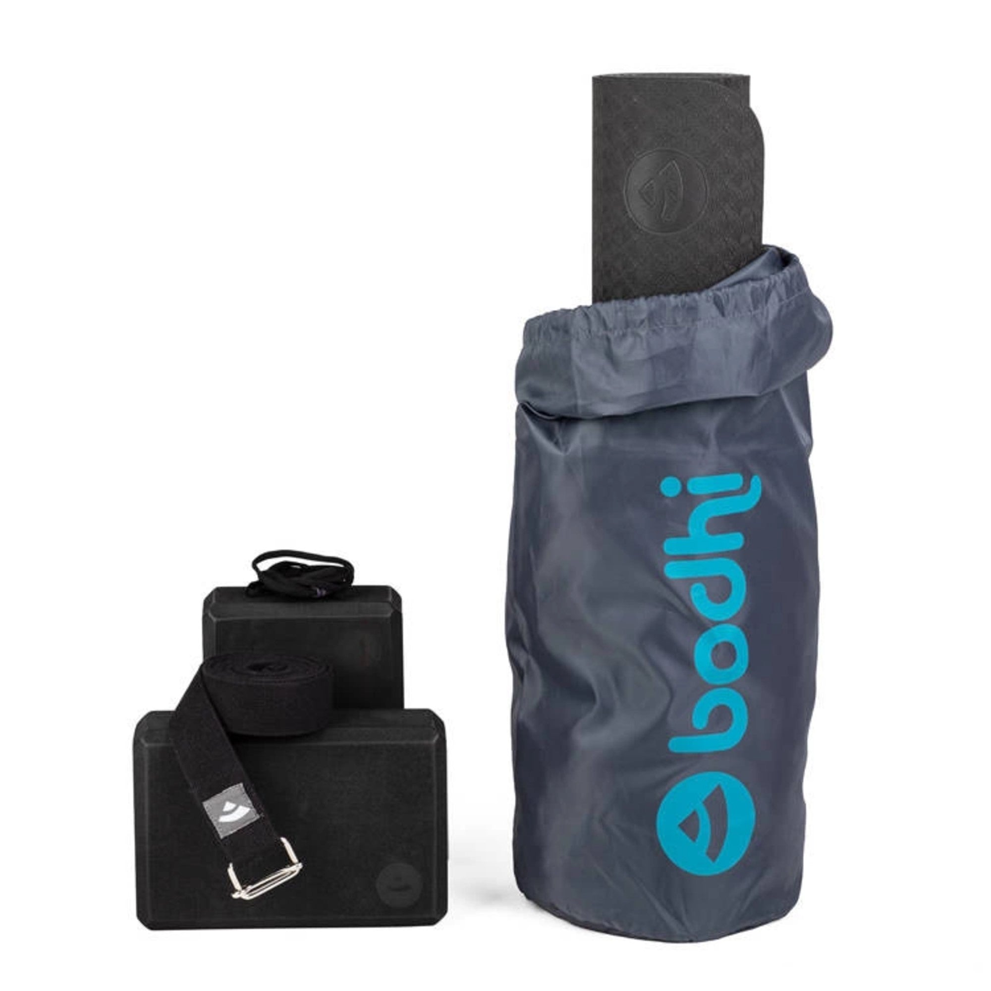 Sada na jógu Bodhi Yoga Set Flow: podložka, bloky, popruh – černá