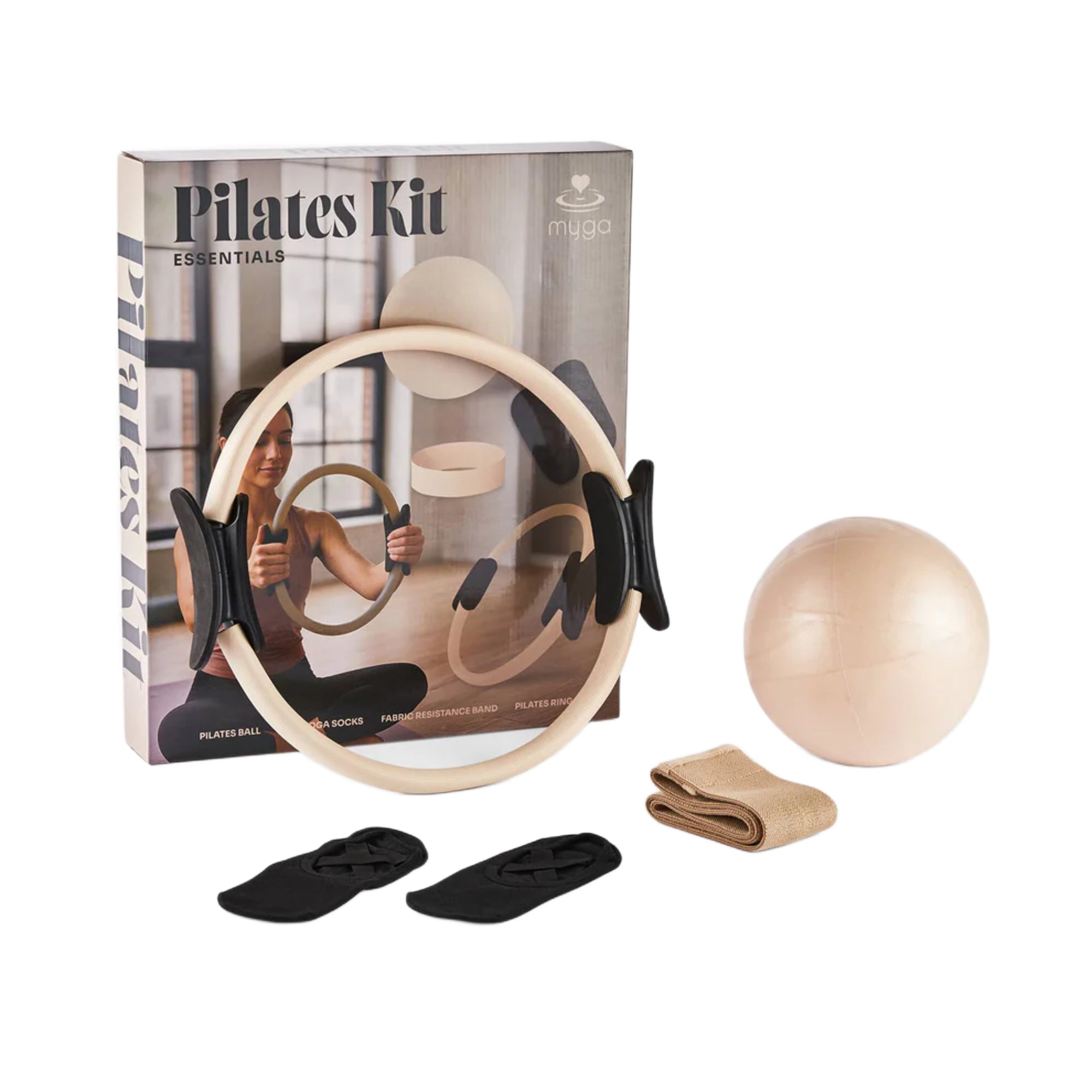Sada na pilates myga Pilates Kit Essentials – béžová