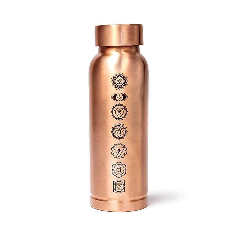 Měděná láhev na vodu Yogi &amp; Yogini 7 čaker, 500 ml