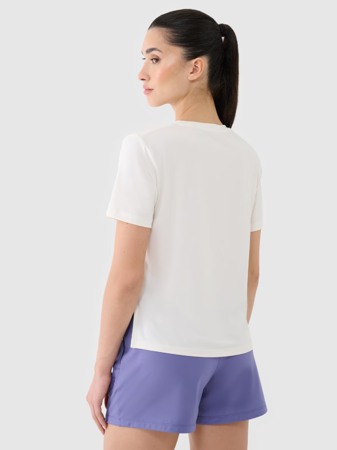 Dámské tréninkové tričko oversize, rychleschnoucí – bílé, velikost L