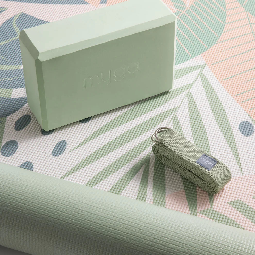 Sada na jógu Palm Yoga Set: podložka, blok, popruh
