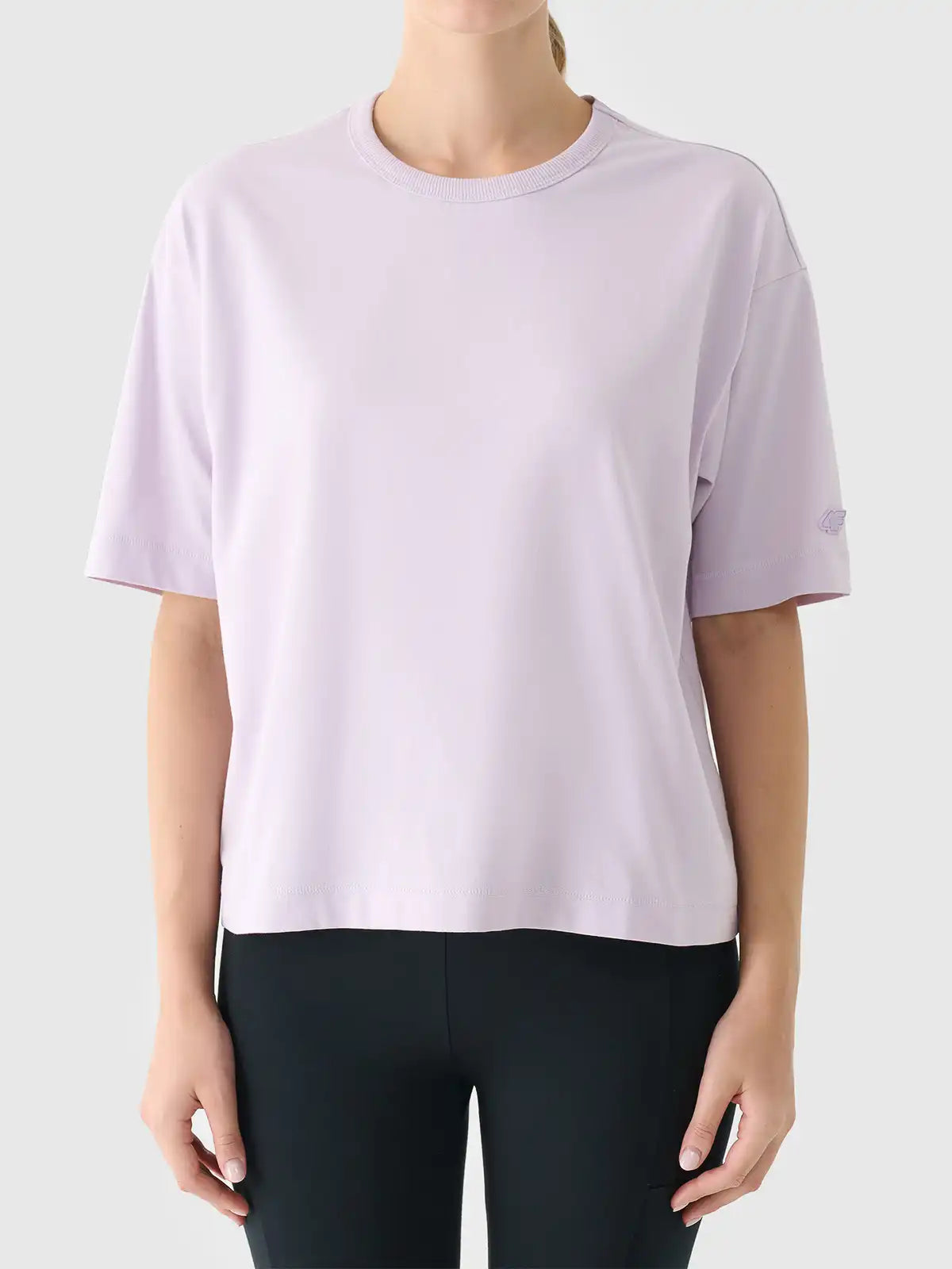 Dámské tričko oversize s krátkým rukávem – fialové