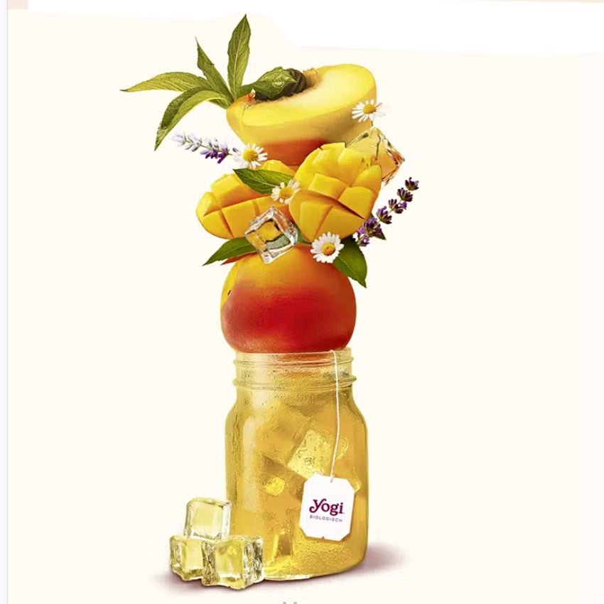 Ledový čaj Cold Brew s příchutí broskve a manga
