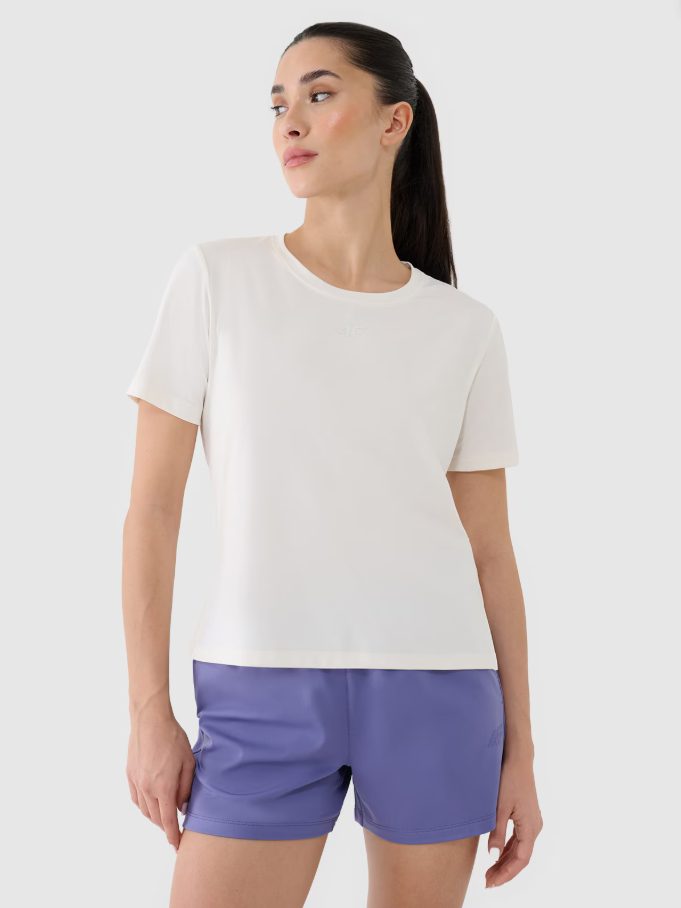 Dámské tréninkové tričko oversize, rychleschnoucí – bílé, velikost M